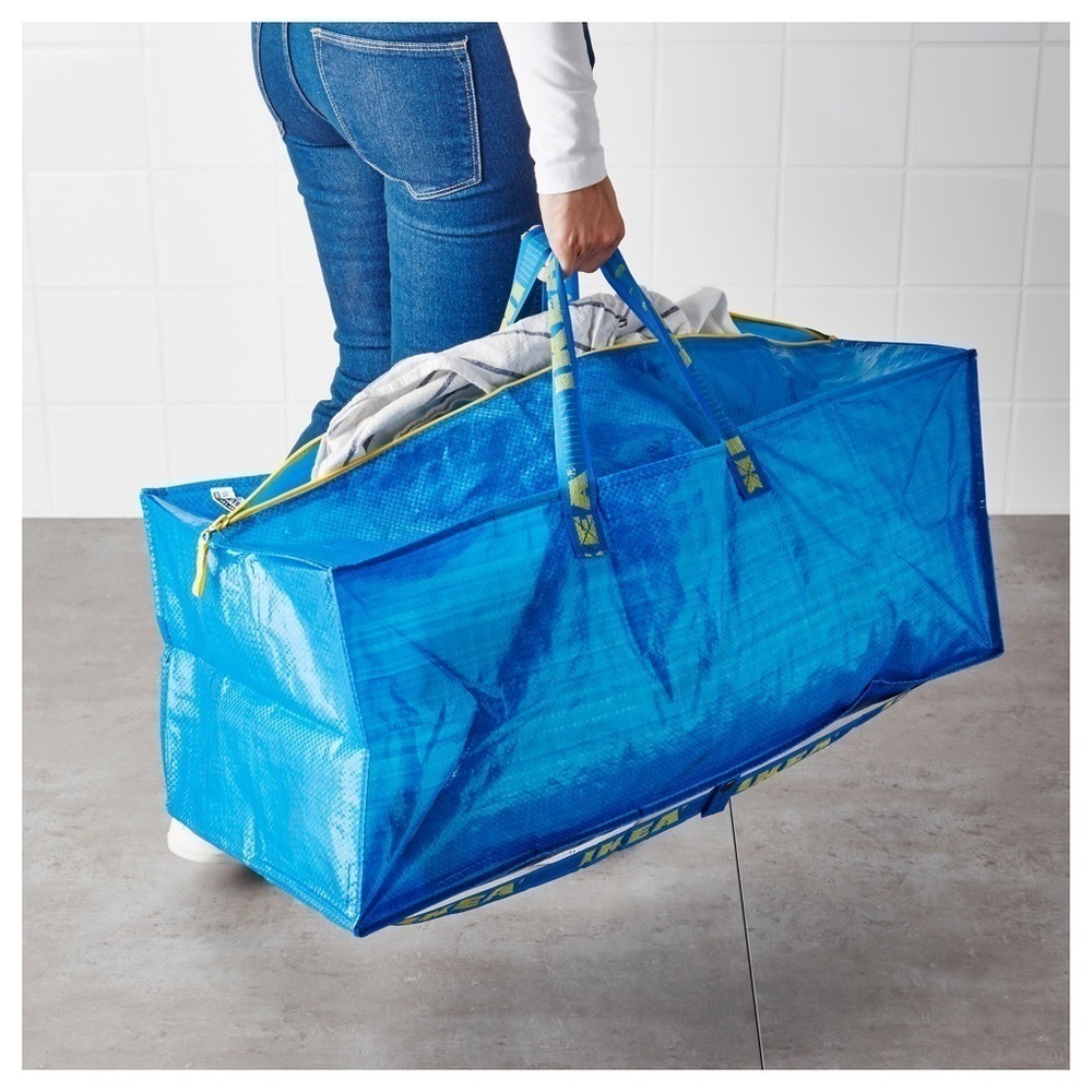 NEW IKEA Large Frakta Plastic Shopping Recycle Tote XL Blogger Favorite Tarp